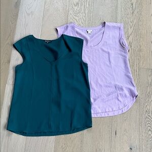 J. Crew Sleeveless Tops in Teal and Lavender